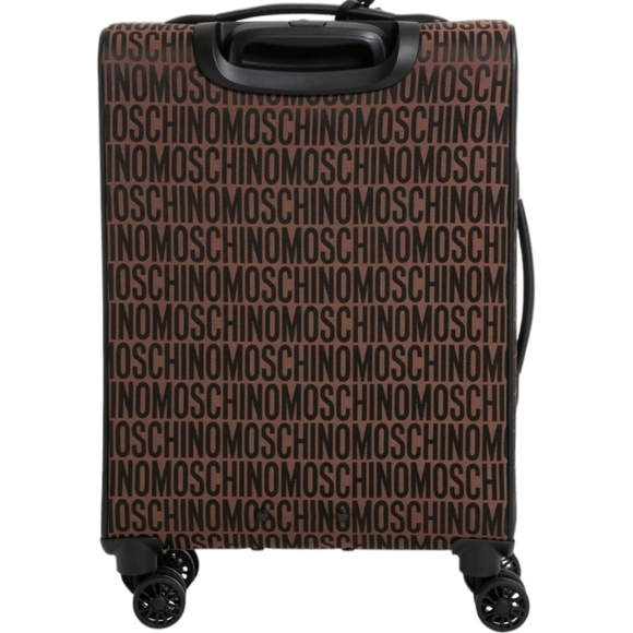 💕NWT MOSCHINO ALL-OVER LOGO NYLON TROLLEY CASE CARRY ON💕 - Picture 6 of 16